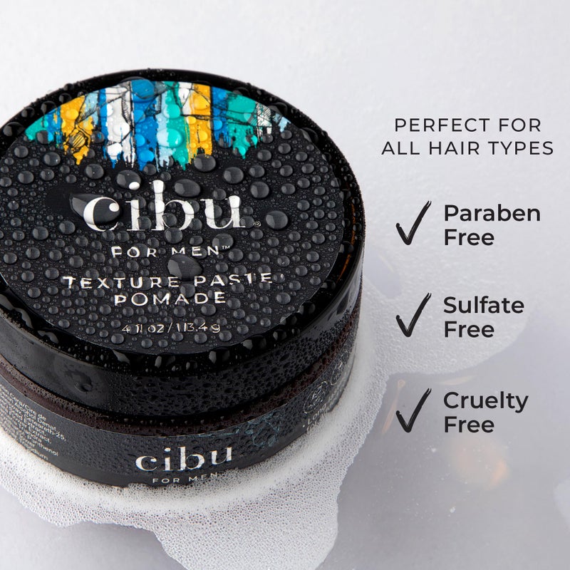 CIBU For Men Texture Paste Pomade 4 oz - Strong Hold Pomade For Men for Long Lasting Hold Texture, and Definition - Ideal for Messy, Sleek, and Casual Hair Styles - Image 3